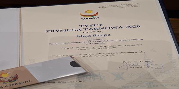 Maja Rzepa z tytułem "Prymusa Tarnowa 2026"